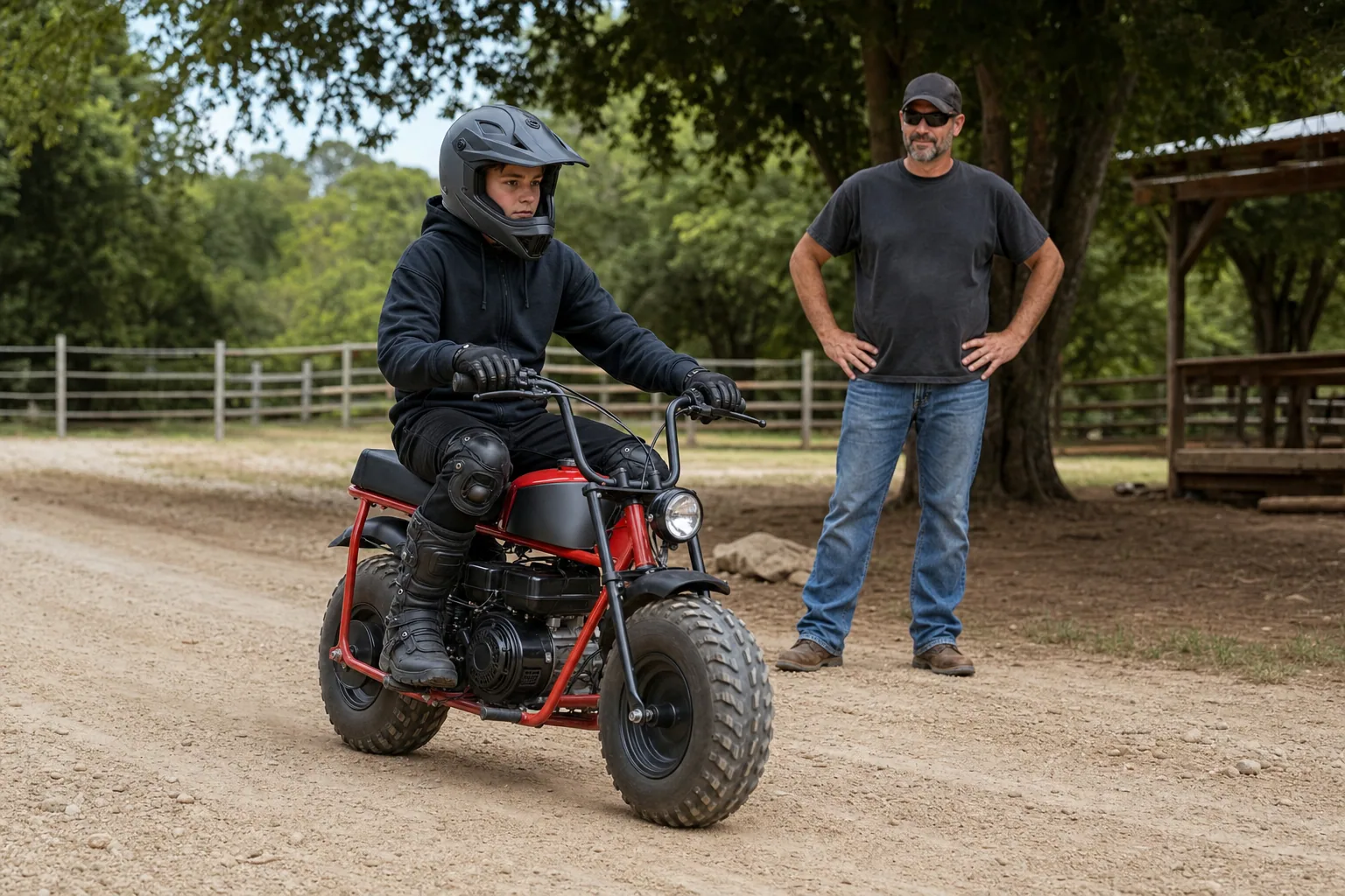 Editorial image representing Coleman CT200U Mini Trail Bike in use